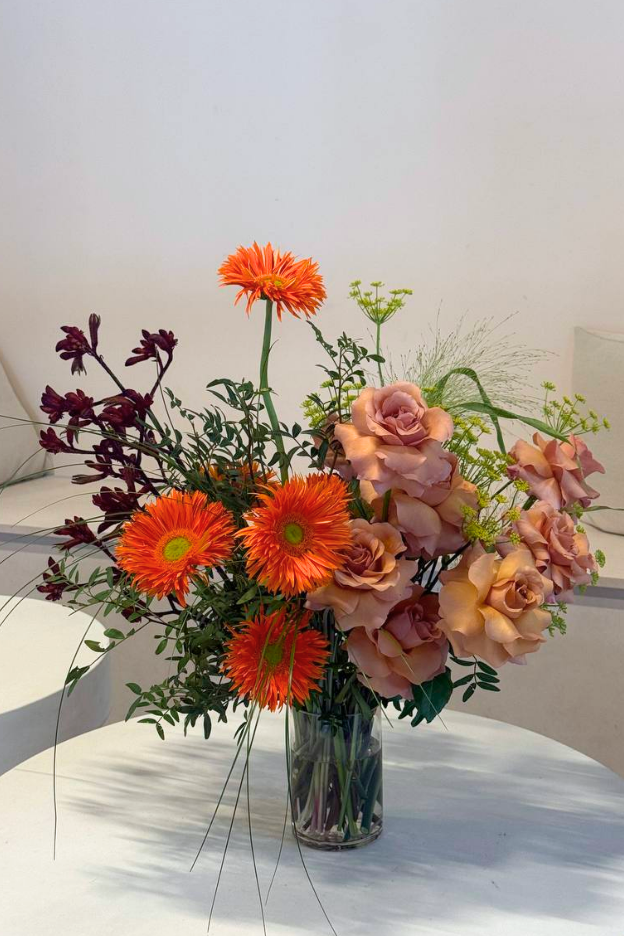 Golden Ember, Bouquet Vase | Mother's Day Bouquet - Gerbera & Roses | MDAY26