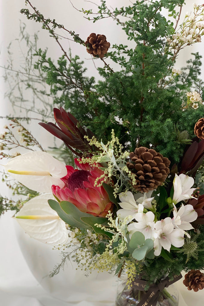 The Florté Florte | Wonderland, Table Vase, Large Floral Arrangement, Table Flowers, Spirea, Anthuriums, Greenery, Best Flowers Singapore, Best Florist Singapore, Best Online Florist