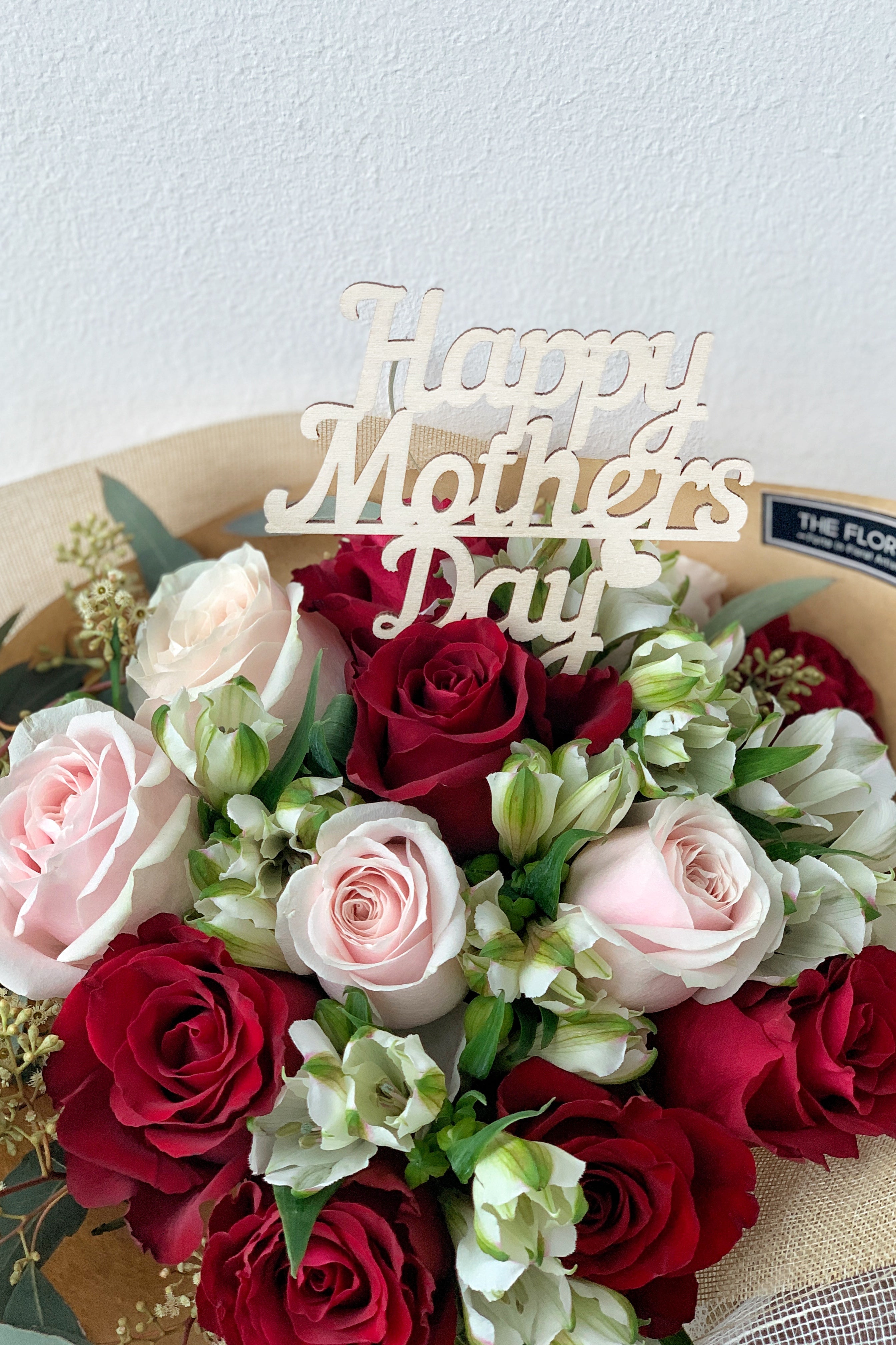 The Florté | Bouquet Tag, Bloom Box Tag, Love You Mom, Message Wooden Tag, Add On