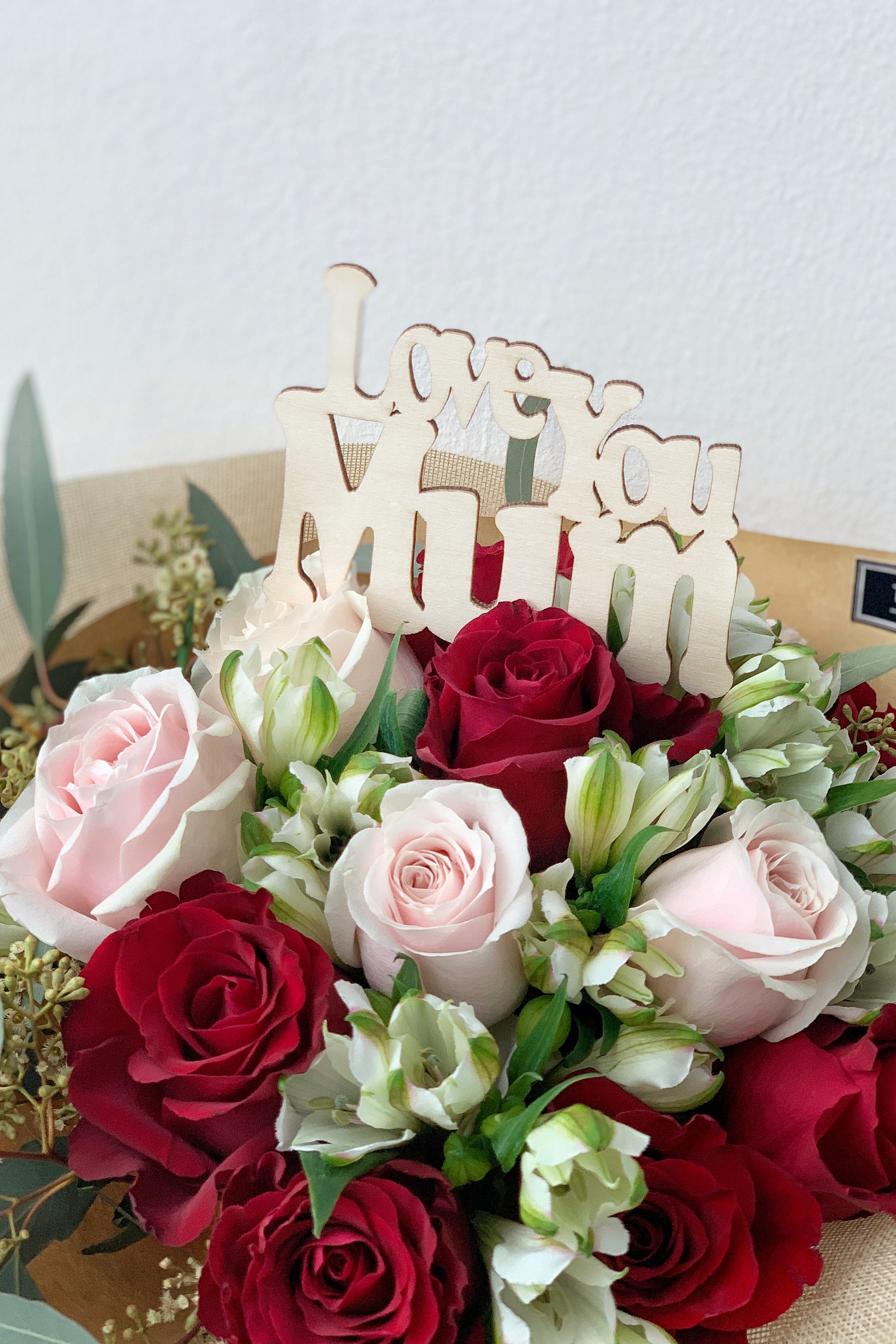 The Florté | Bouquet Tag, Bloom Box Tag, Love You Mom, Message Wooden Tag, Add On