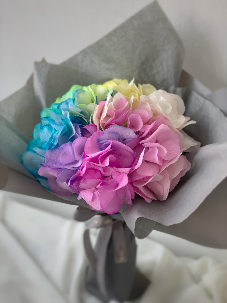 The Florte Florté, Rainbow Hydrangea Bouquet, Rainbow, Colorful, Bright, Cheerful