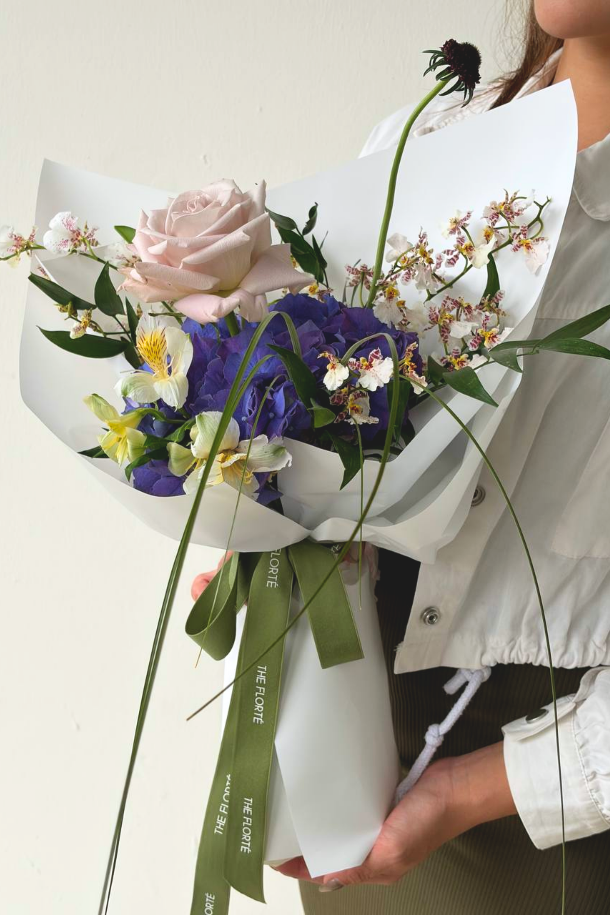 hand-tied alstroemeria hydrangea bouquet Mother's Day gift mum Singapore